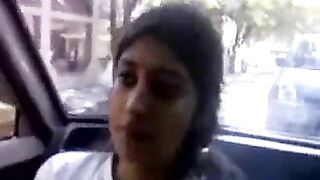 Horny girl fucked in the car