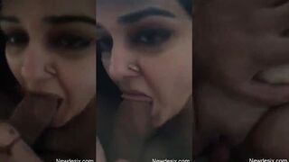 Sexy aunty from the neighborhood enjoys sucking hard cock