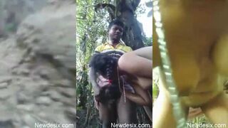 Sexy village girl fucked hard in the forest