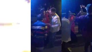 Sexy whore showing her breasts and doing mujra