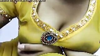 Sexy village girl squeezing her tits