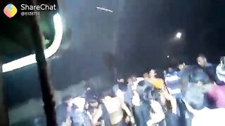 Seeing the pussy on the road the woman started dancing