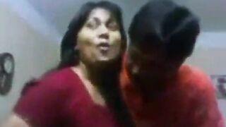 Sucking aunty's juicy breasts and fucking her