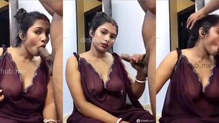 Indian Wife Gives Blowjob to Husband Homemade Video