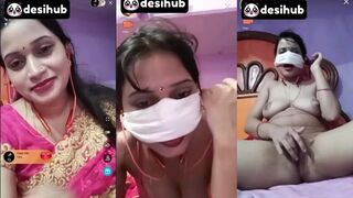 Desi Bhabhi Stripping Her Boobs and Fingering Wet Chut